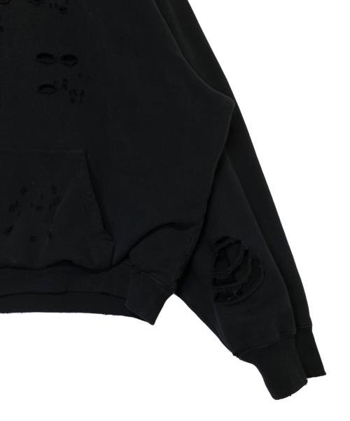 BALENCIAGA（バレンシアガ）BALENCIAGA (バレンシアガ) Caps Destroyed Hoodie ブラック サイズ:Sの古着・服飾アイテム