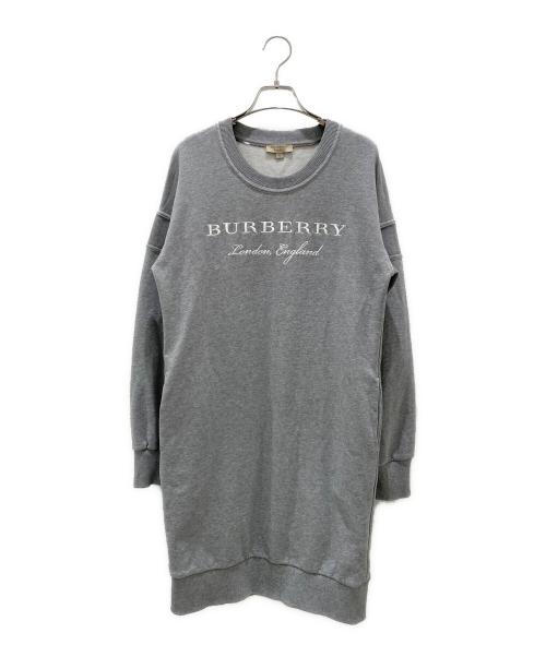 BURBERRY LONDON（バーバリーロンドン）BURBERRY LONDON (バーバリーロンドン) ロゴスウェットワンピース グレー サイズ:36の古着・服飾アイテム