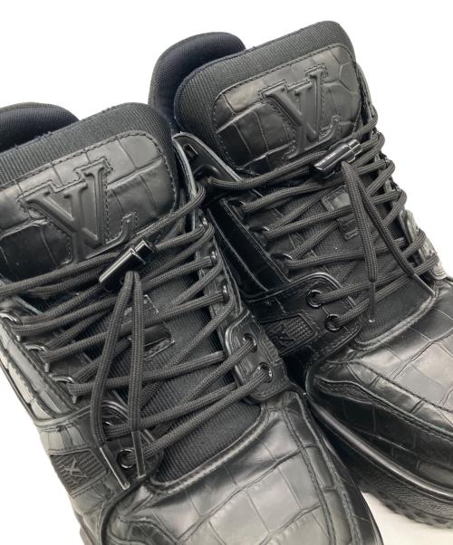 LOUIS VUITTON（ルイ ヴィトン）LOUIS VUITTON (ルイ ヴィトン) クロコ型押しLVトレイナーマキシライン ブラック サイズ:9の古着・服飾アイテム