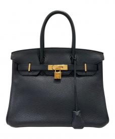 HERMESエルメス）の古着「バーキン30/ハンドバッグ/ゴールド金具/トリヨンクレマンス/□M刻印/2009年頃」｜ブラック×ゴールド金具