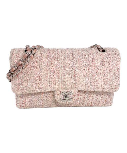CHANEL（シャネル）CHANEL (シャネル) Wフラップチェーンツイードバッグ ピンク サイズ:25の古着・服飾アイテム