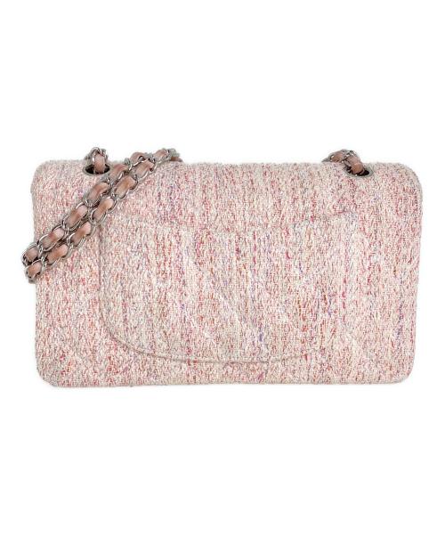 CHANEL（シャネル）CHANEL (シャネル) Wフラップチェーンツイードバッグ ピンク サイズ:25の古着・服飾アイテム