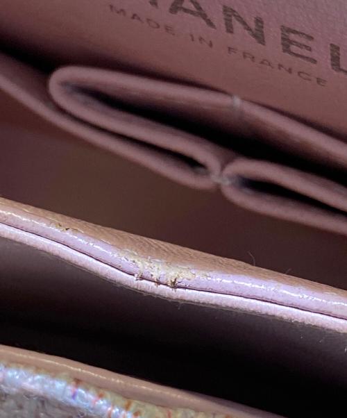 CHANEL（シャネル）CHANEL (シャネル) Wフラップチェーンツイードバッグ ピンク サイズ:25の古着・服飾アイテム