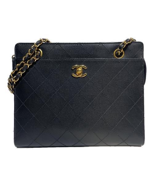 CHANEL（シャネル）CHANEL (シャネル) キャビアスキン トートバッグ ブラックの古着・服飾アイテム