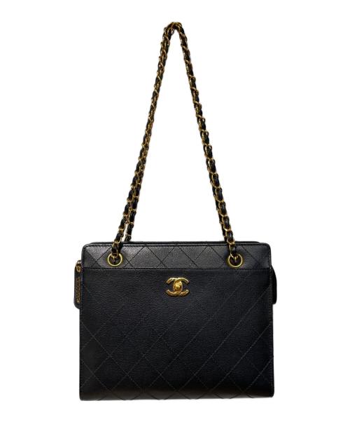 CHANEL（シャネル）CHANEL (シャネル) キャビアスキン トートバッグ ブラックの古着・服飾アイテム