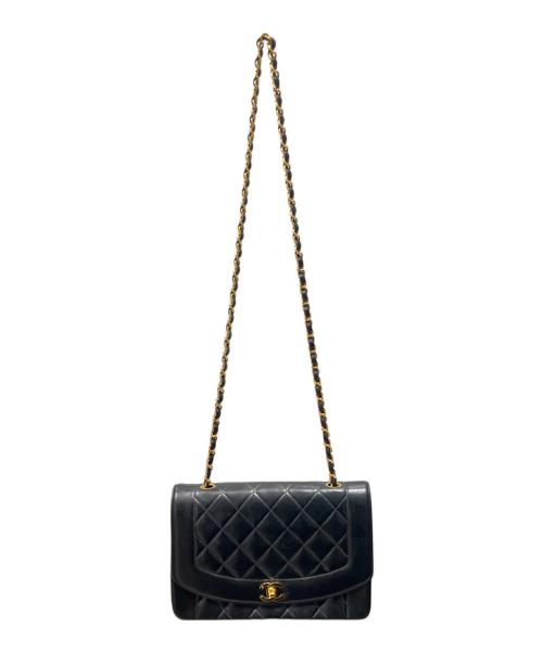 CHANEL（シャネル）CHANEL (シャネル) ダイアナ/Wフラップチェーンショルダーバッグ ブラックの古着・服飾アイテム