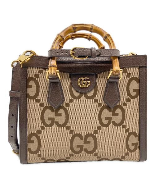 GUCCI（グッチ）GUCCI (グッチ) ダイアナ ジャンボGG ミディアム トートバッグ ブラウン サイズ:ミディアム/Mの古着・服飾アイテム