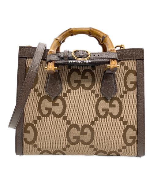 GUCCI（グッチ）GUCCI (グッチ) ダイアナ ジャンボGG ミディアム トートバッグ ブラウン サイズ:ミディアム/Mの古着・服飾アイテム