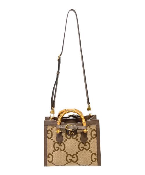 GUCCI（グッチ）GUCCI (グッチ) ダイアナ ジャンボGG ミディアム トートバッグ ブラウン サイズ:ミディアム/Mの古着・服飾アイテム