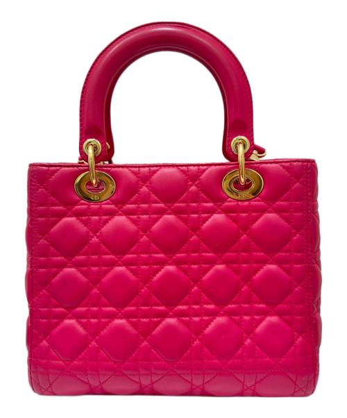 Christian Dior（クリスチャン ディオール）Christian Dior (クリスチャン ディオール) レディディオール ショッキングピンク×ゴールド金具 サイズ:ミディアムの古着・服飾アイテム