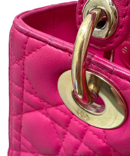 Christian Dior（クリスチャン ディオール）Christian Dior (クリスチャン ディオール) レディディオール ショッキングピンク×ゴールド金具 サイズ:ミディアムの古着・服飾アイテム