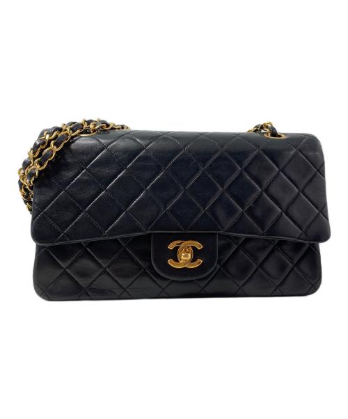 CHANEL（シャネル）CHANEL (シャネル) マトラッセ 25 Wフラップチェーンショルダーバッグ ブラック サイズ:25の古着・服飾アイテム