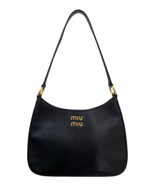 MIU MIU（ミュウミュウ）MIU MIU (ミュウミュウ) マドラスワンショルダーバッグ ブラックの古着・服飾アイテム