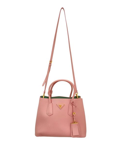 PRADA（プラダ）PRADA (プラダ) ドゥーブレハンドバッグ ピンクの古着・服飾アイテム
