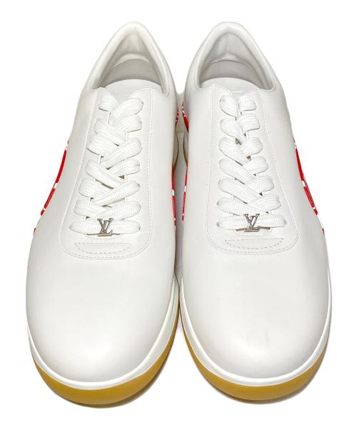 LOUIS VUITTON（ルイ ヴィトン）LOUIS VUITTON (ルイ ヴィトン) SUPREME (シュプリーム) ランアウェイラインスニーカー レッド×ホワイト サイズ:8の古着・服飾アイテム