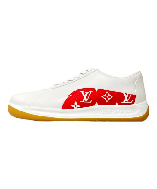 LOUIS VUITTON（ルイ ヴィトン）LOUIS VUITTON (ルイ ヴィトン) SUPREME (シュプリーム) ランアウェイラインスニーカー レッド×ホワイト サイズ:8の古着・服飾アイテム