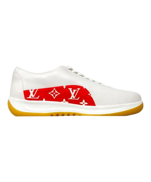 LOUIS VUITTON（ルイ ヴィトン）LOUIS VUITTON (ルイ ヴィトン) SUPREME (シュプリーム) ランアウェイラインスニーカー レッド×ホワイト サイズ:8の古着・服飾アイテム