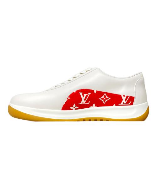 LOUIS VUITTON（ルイ ヴィトン）LOUIS VUITTON (ルイ ヴィトン) SUPREME (シュプリーム) ランアウェイラインスニーカー レッド×ホワイト サイズ:8の古着・服飾アイテム