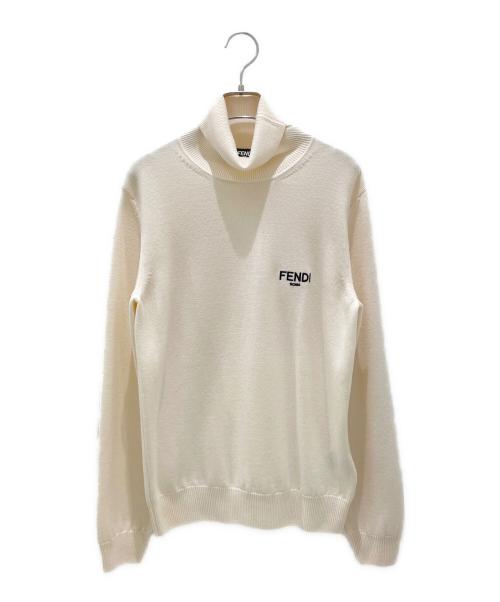 FENDI（フェンディ）FENDI (フェンディ) ロゴタートルネックニット アイボリー サイズ:44の古着・服飾アイテム