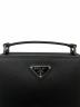 中古・古着 PRADA (プラダ) サフィアーノレザーショルダーバッグ ブラック：230000円