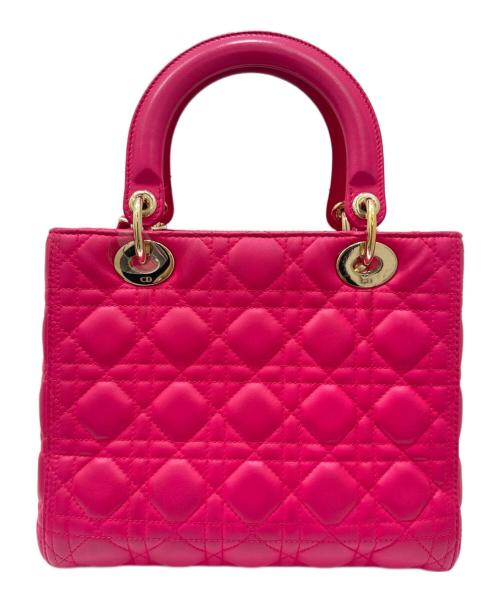 Christian Dior（クリスチャン ディオール）Christian Dior (クリスチャン ディオール) 2WAYバッグ ショッキングピンク×ゴールド金具 サイズ:ミディアムの古着・服飾アイテム