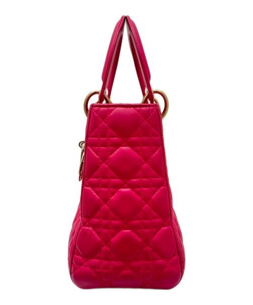 Christian Dior（クリスチャン ディオール）Christian Dior (クリスチャン ディオール) 2WAYバッグ ショッキングピンク×ゴールド金具 サイズ:ミディアムの古着・服飾アイテム