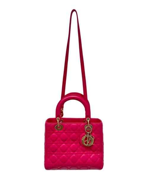 Christian Dior（クリスチャン ディオール）Christian Dior (クリスチャン ディオール) 2WAYバッグ ショッキングピンク×ゴールド金具 サイズ:ミディアムの古着・服飾アイテム