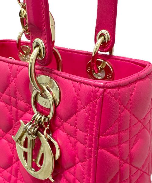 Christian Dior（クリスチャン ディオール）Christian Dior (クリスチャン ディオール) 2WAYバッグ ショッキングピンク×ゴールド金具 サイズ:ミディアムの古着・服飾アイテム