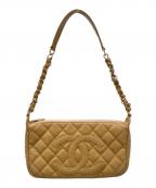 CHANELシャネル）の古着「デカココチェーンショルダーバッグ」｜ベージュ