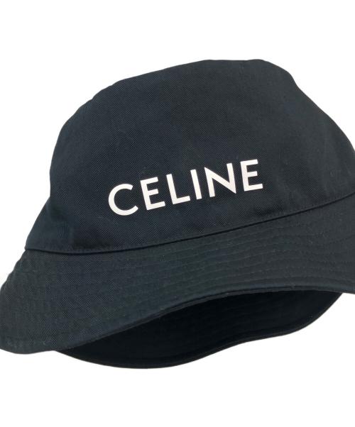 CELINE（セリーヌ）CELINE (セリーヌ) ロゴバケットハット ブラック サイズ:Lの古着・服飾アイテム