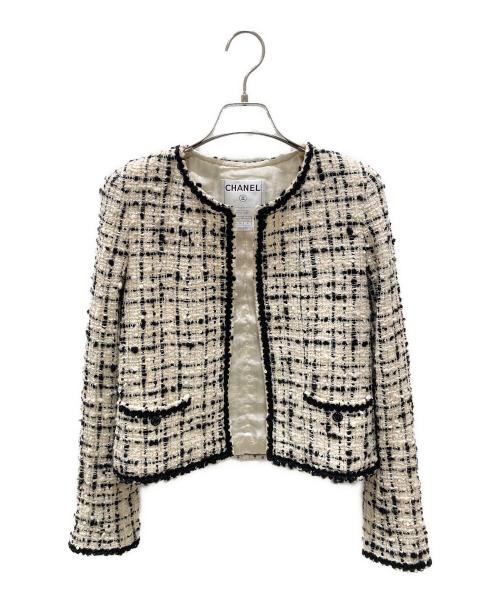CHANEL（シャネル）CHANEL (シャネル) ツイードセットアップ ホワイト×ブラック サイズ:36の古着・服飾アイテム