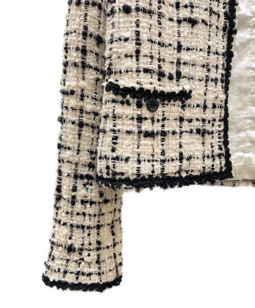 CHANEL（シャネル）CHANEL (シャネル) ツイードセットアップ ホワイト×ブラック サイズ:36の古着・服飾アイテム