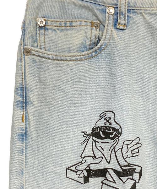 OFFWHITE（オフホワイト）OFFWHITE (オフホワイト) ロゴプリントデニムパンツ サイズ:W29の古着・服飾アイテム