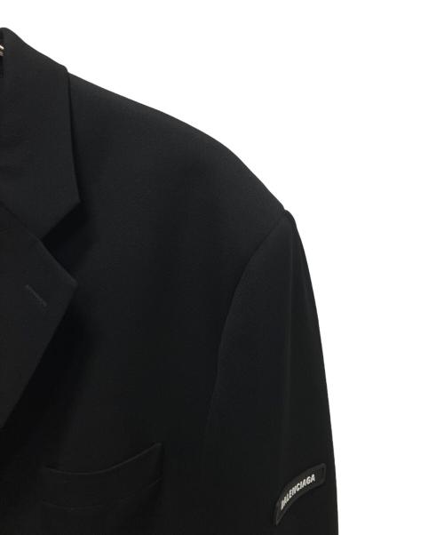 BALENCIAGA（バレンシアガ）BALENCIAGA (バレンシアガ) ロゴパッチオーバーサイズテーラードジャケット ブラック サイズ:46の古着・服飾アイテム