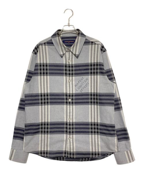 LOUIS VUITTON（ルイ ヴィトン）LOUIS VUITTON (ルイ ヴィトン) ダミエチェックフランネルシャツ ネイビー サイズ:Mの古着・服飾アイテム