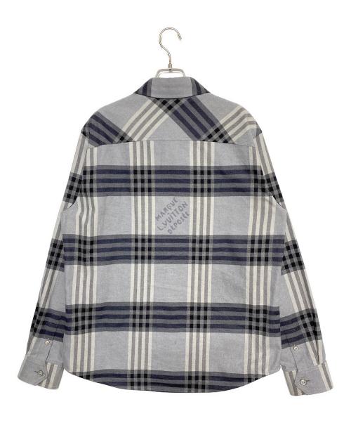 LOUIS VUITTON（ルイ ヴィトン）LOUIS VUITTON (ルイ ヴィトン) ダミエチェックフランネルシャツ ネイビー サイズ:Mの古着・服飾アイテム