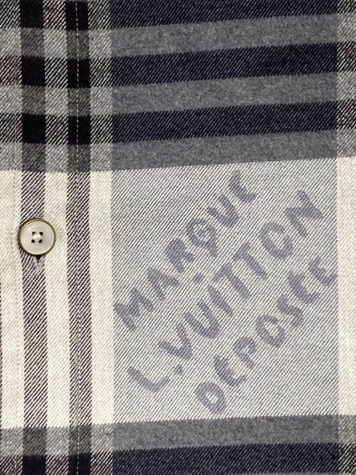 LOUIS VUITTON（ルイ ヴィトン）LOUIS VUITTON (ルイ ヴィトン) ダミエチェックフランネルシャツ ネイビー サイズ:Mの古着・服飾アイテム