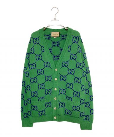 GUCCI GGロゴ グリーン カーディガン 中古・古着通販】GUCCI (グッチ) GGカーディガン グリーン サイズ:M
