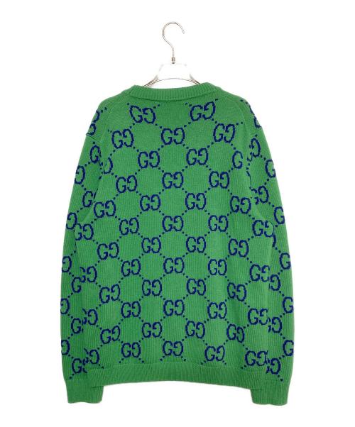 GUCCI（グッチ）GUCCI (グッチ) GGカーディガン グリーン サイズ:Mの古着・服飾アイテム