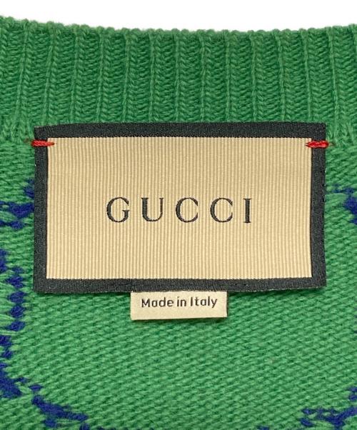 GUCCI（グッチ）GUCCI (グッチ) GGカーディガン グリーン サイズ:Mの古着・服飾アイテム