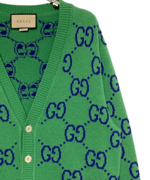 GUCCI（グッチ）GUCCI (グッチ) GGカーディガン グリーン サイズ:Mの古着・服飾アイテム