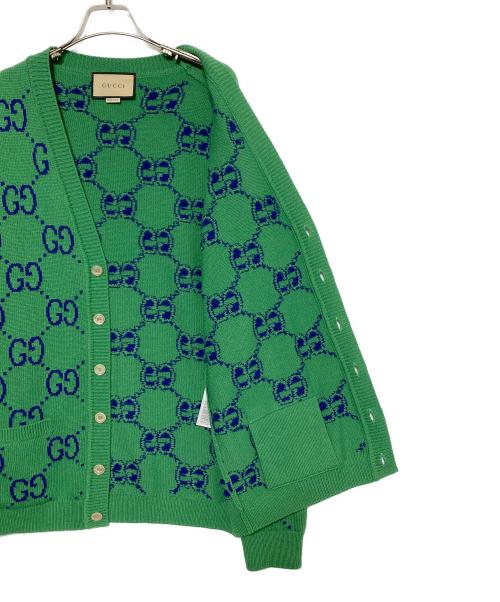 GUCCI（グッチ）GUCCI (グッチ) GGカーディガン グリーン サイズ:Mの古着・服飾アイテム