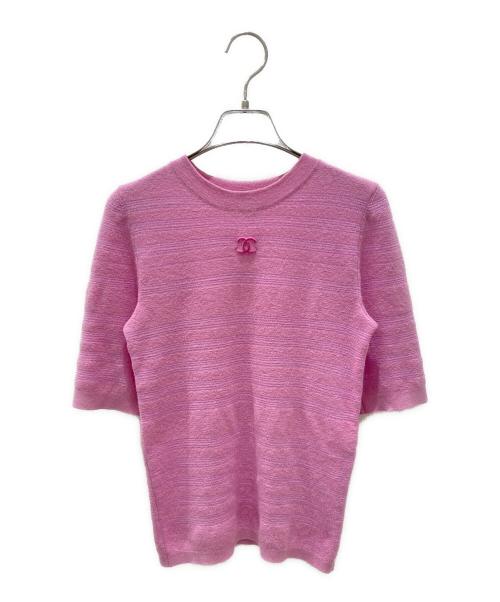 CHANEL（シャネル）CHANEL (シャネル) カシミヤ混ココマークニット ピンク サイズ:36の古着・服飾アイテム
