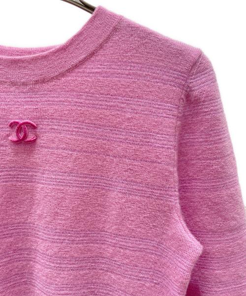CHANEL（シャネル）CHANEL (シャネル) カシミヤ混ココマークニット ピンク サイズ:36の古着・服飾アイテム