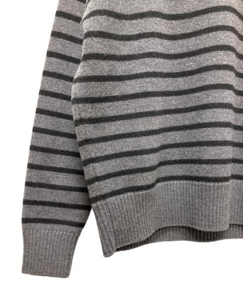 AMIPARIS（アミパリス）AMIPARIS (アミパリス) AMI ハートロゴ ボーダーニット プルオーバー グレー サイズ:Ⅿの古着・服飾アイテム