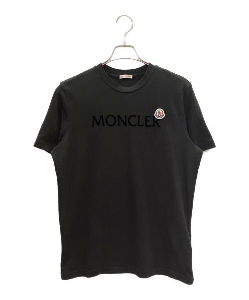 MONCLER（モンクレール）MONCLER (モンクレール) Ｕネック ロゴ Tシャツ ブラック サイズ:Sの古着・服飾アイテム