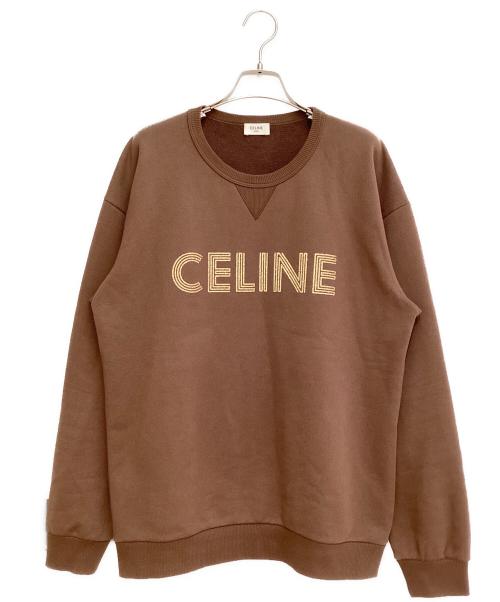 CELINE（セリーヌ）CELINE (セリーヌ) ロゴスウェット ブラウン サイズ:Lの古着・服飾アイテム