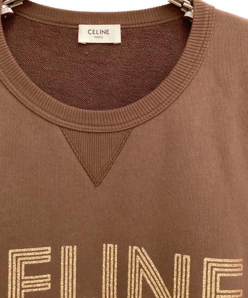 CELINE（セリーヌ）CELINE (セリーヌ) ロゴスウェット ブラウン サイズ:Lの古着・服飾アイテム