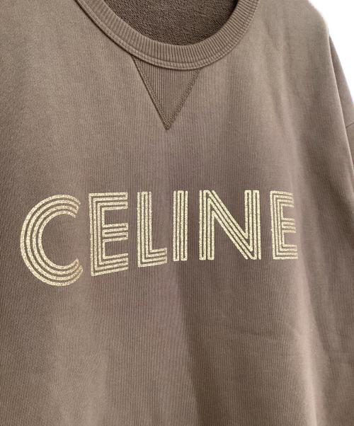 CELINE（セリーヌ）CELINE (セリーヌ) ロゴスウェット ブラウン サイズ:Lの古着・服飾アイテム