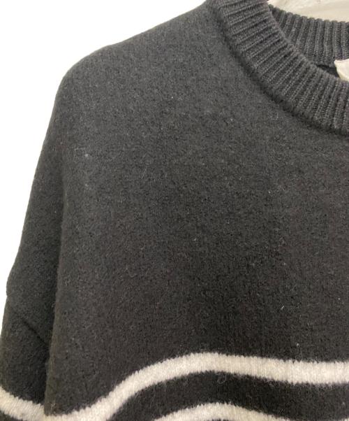 AMIPARIS（アミパリス）AMIPARIS (アミパリス) ハートロゴニット ブラック×ホワイト サイズ:Sの古着・服飾アイテム